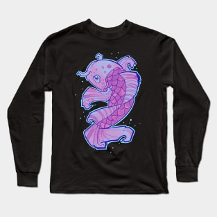 koi karp fish neon effect Long Sleeve T-Shirt